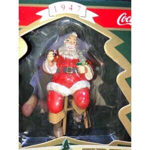 Santa Coca-Cola Ornament Christmas Collectible Vintage 1990